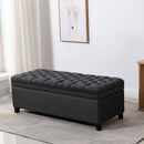 Chesterfield Dark Grey Deep Buttoned Storage Bench Ottoman Footstool Chesterfield