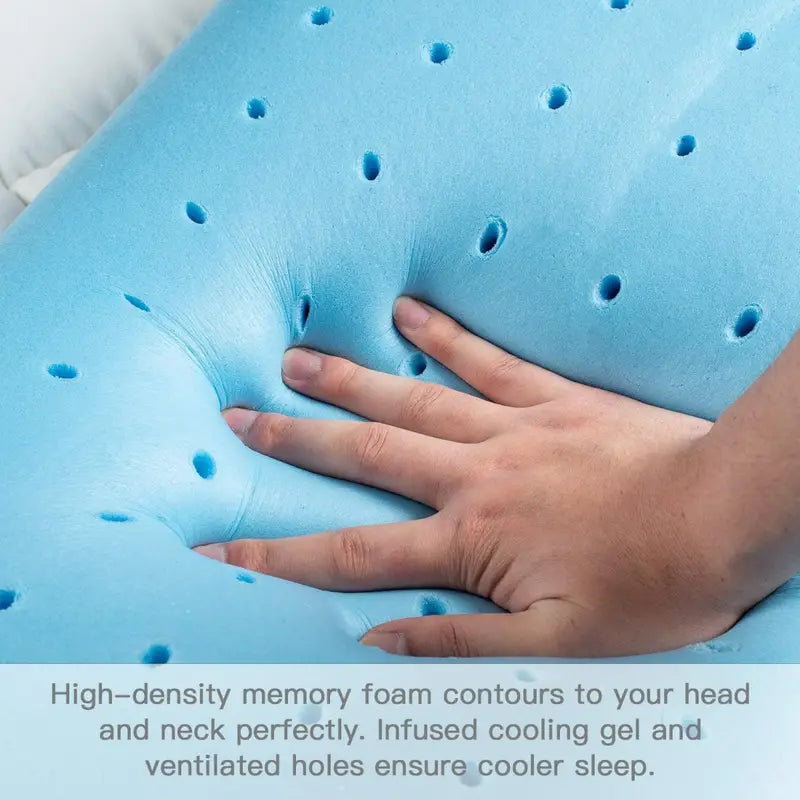 Gel Memory Foam Pillow, Cooling Pillows Bed Pillow for Neck Pain Orthopaedic