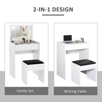 Dressing Table Vanity Table Makeup Desk with Drawer, Vanity Table Set WHITE