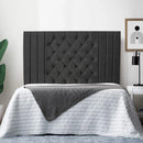 Headboards in Elegant Plush in Kansas Floor standing Peacock fabric, 36" BLACK