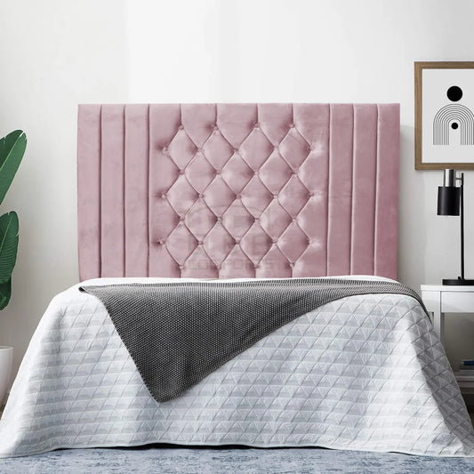 Headboards in Elegant Plush in Kansas Floor standing Peacock fabric, 36" PINK