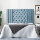 Headboards in Elegant Plush in Kansas Floor standing Peacock fabric, 36" SKY BLUE