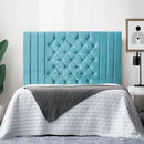 Headboards in Elegant Plush in Kansas Floor standing Peacock fabric, 36" TEAL